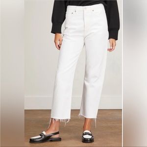 Agolde Riley Five-Pocket Cropped Jeans- White Sz 31